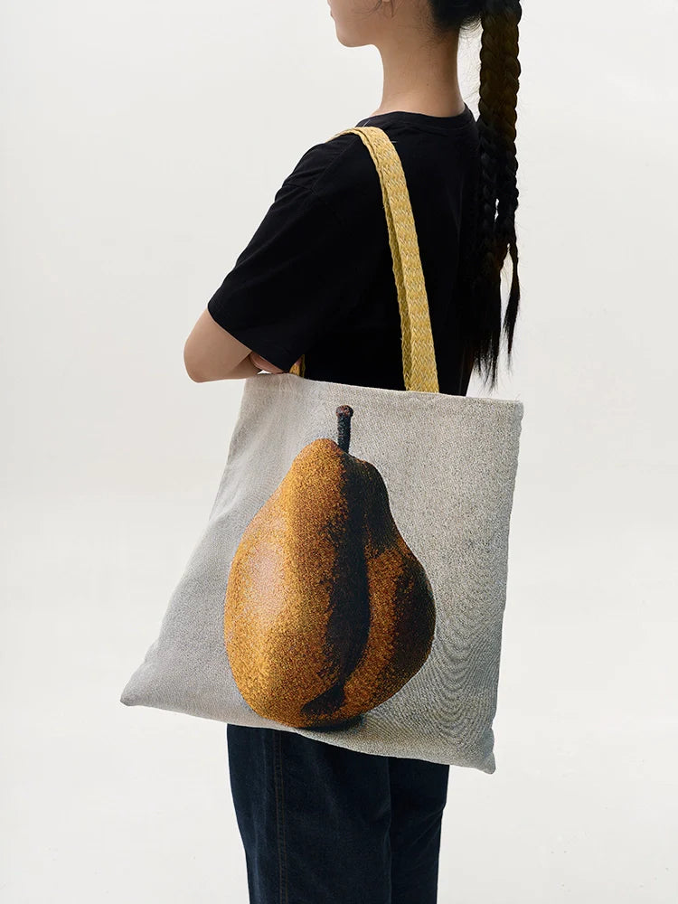 Pear & Grapes Oil Painting Tote Bag - TRLab Shop
