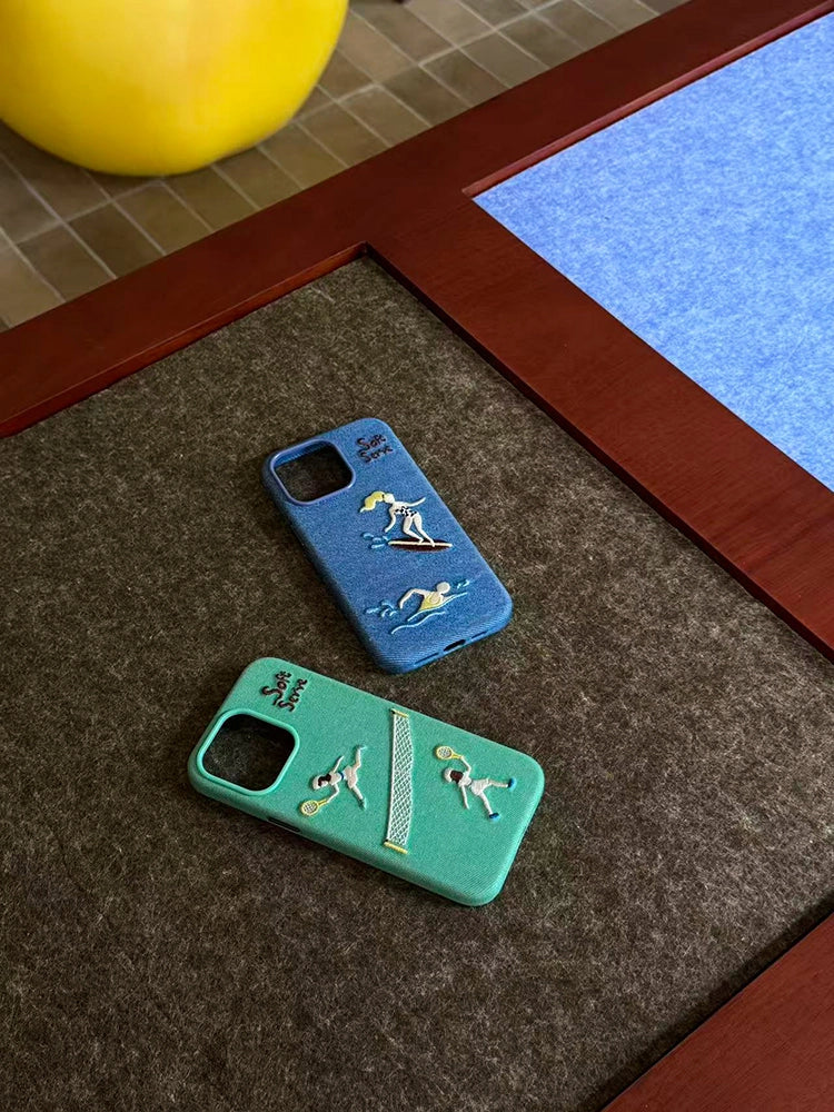 Surf & Tennis Embroidered MagSafe Case - TRLab Shop