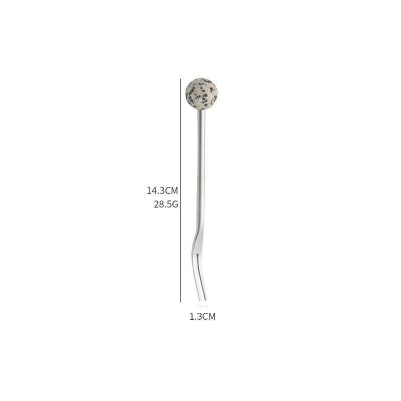 Natural Jade Stirring Spoon & Fruit Fork - TRLab Shop