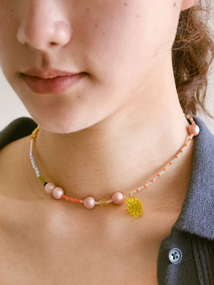 Sorbet Grapes Beaded Necklace - TRLab Shop