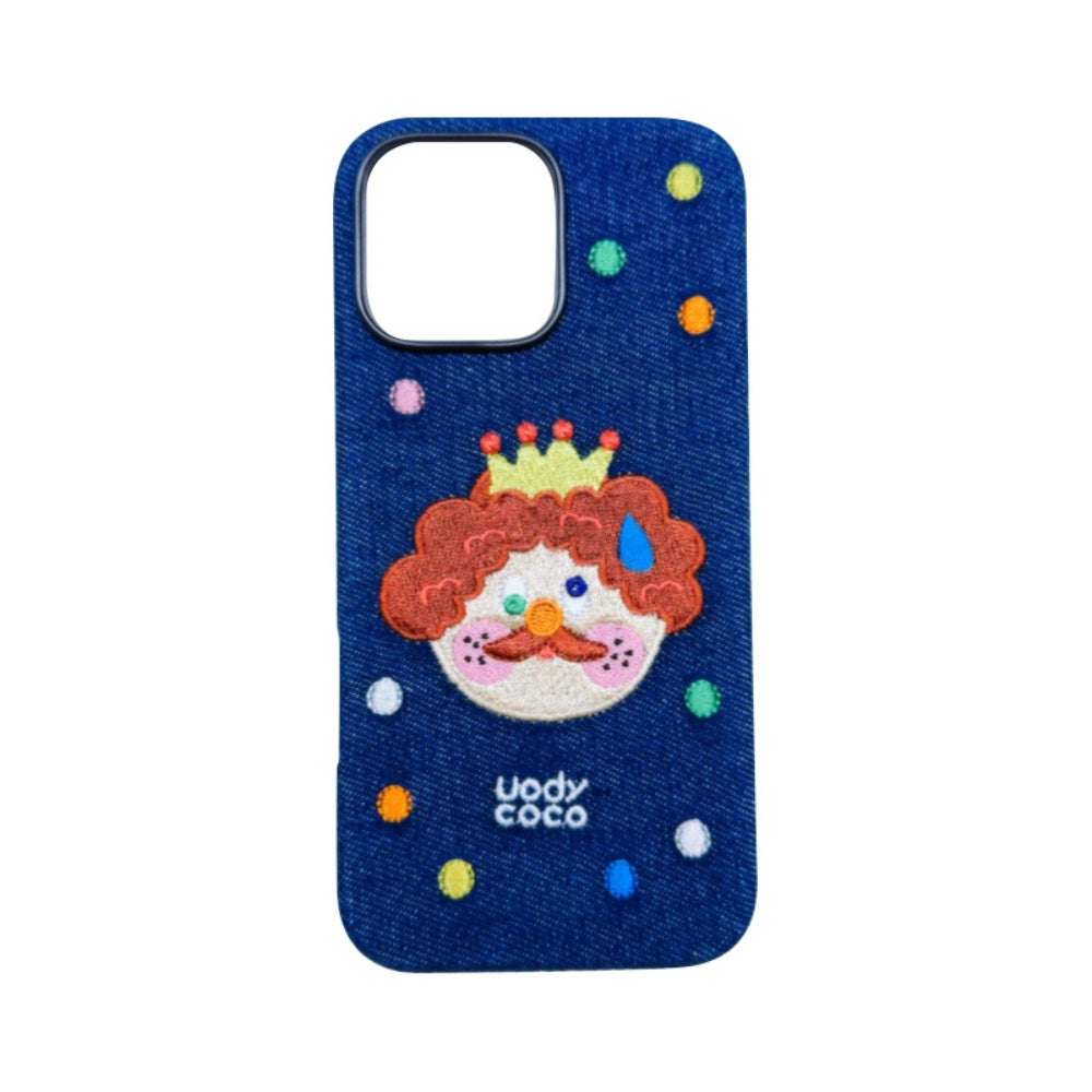 Cute fairy tale embroidered phone case by TRLab Shop with colorful fairy and floral design on a protective cover.