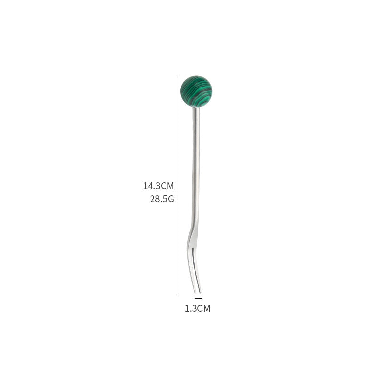 Natural Jade Stirring Spoon & Fruit Fork - TRLab Shop
