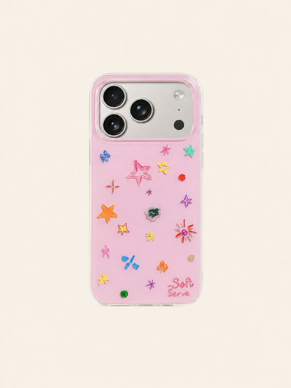 Coque de téléphone Étoiles Crayon - Motif fantaisiste dessiné à la main