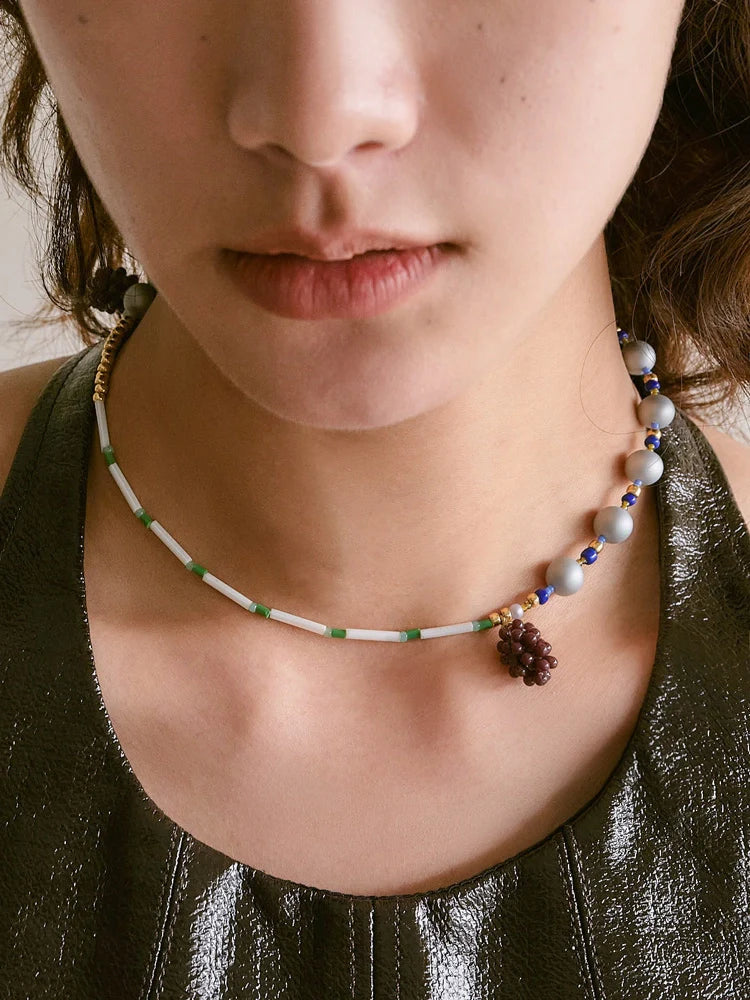 Sorbet Grapes Beaded Necklace - TRLab Shop