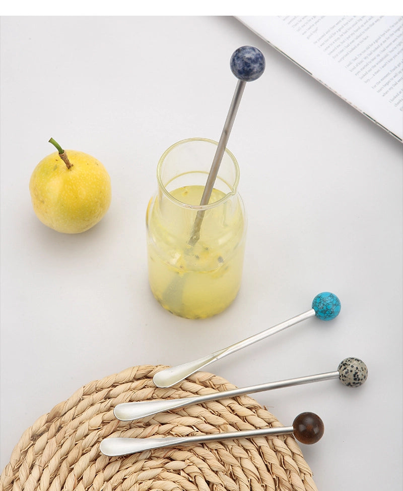 Natural Jade Stirring Spoon & Fruit Fork - TRLab Shop