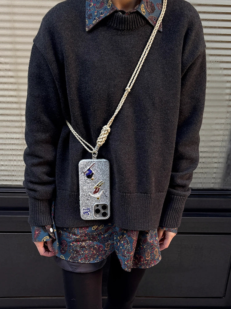 Skiing & Walking Puppy Embroidered Phone Case - TRLab Shop