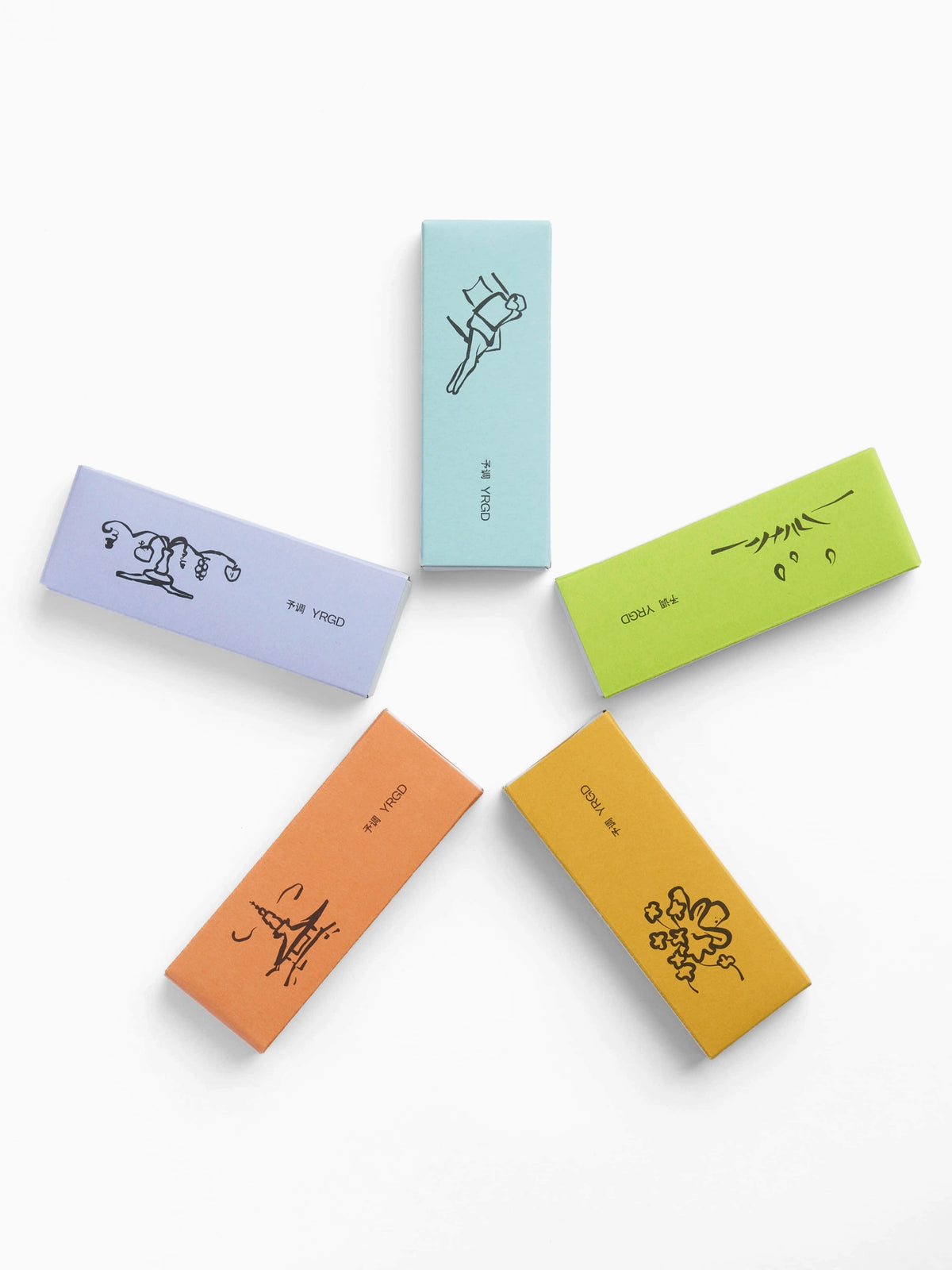 Colorful short incense mushroom gift box from YRGD featuring vibrant, decorative incense holders in a compact design.