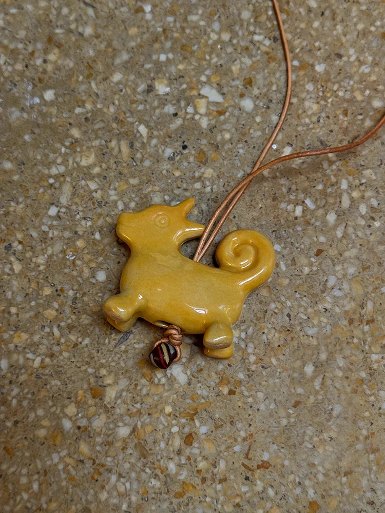 Hand-Painted Animal Ceramic Necklace - TRLab Shop