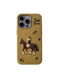 Skiing & Walking Puppy Embroidered Phone Case - TRLab Shop