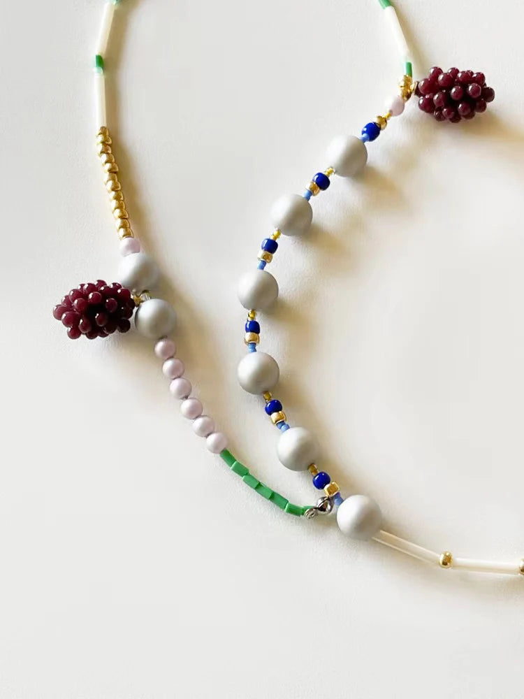 Sorbet Grapes Beaded Necklace - TRLab Shop