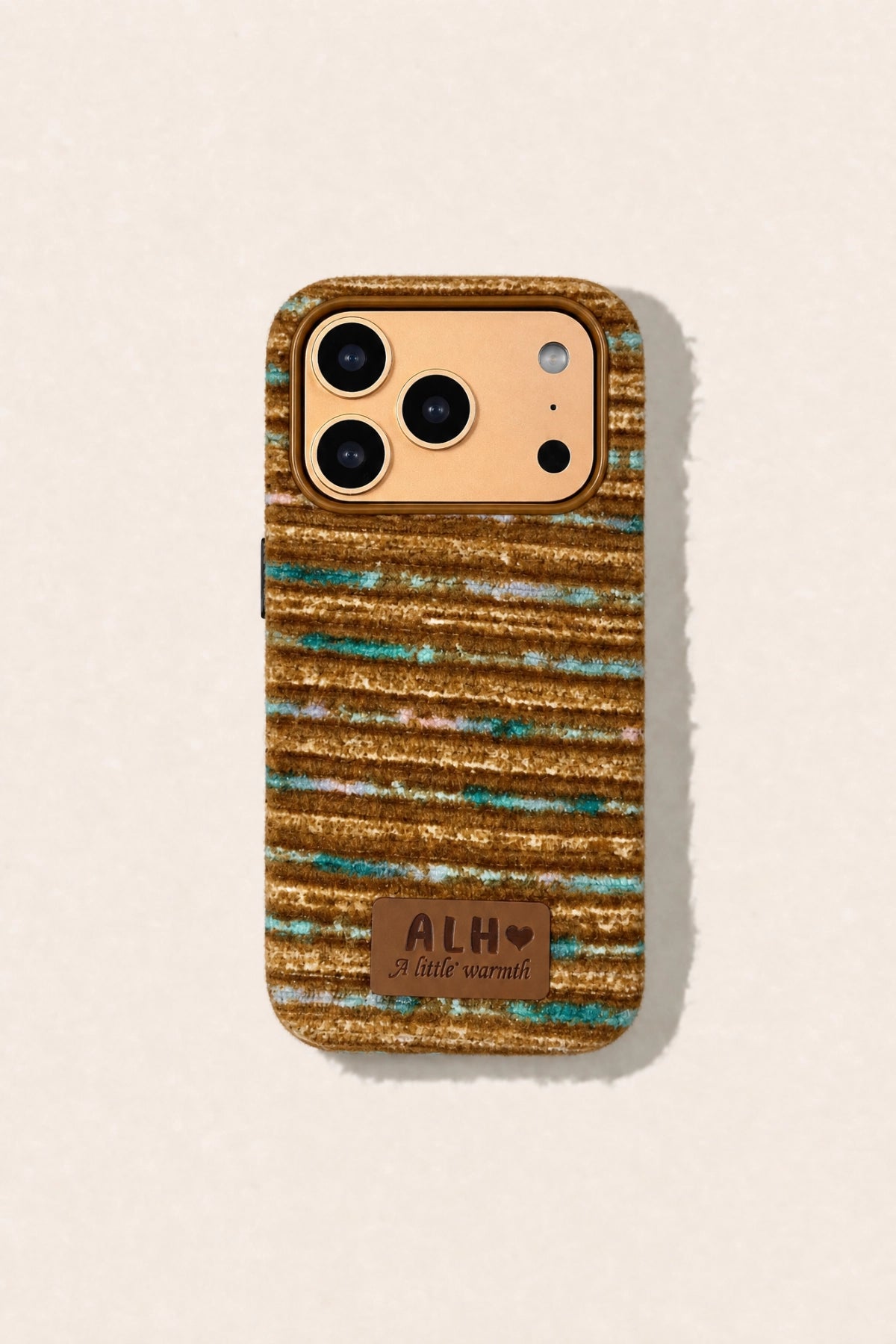 Striped corduroy phone case by TRLab Shop showing textured fabric design in vibrant stripe pattern for iPhone or Android.