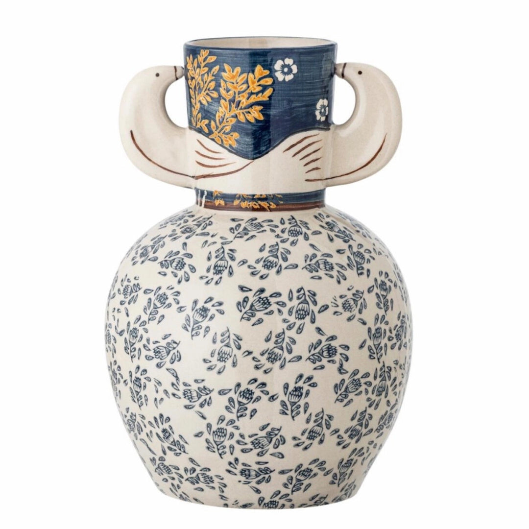 Twin-Handled Dove Ceramic Vase