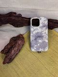 Tie-dyed fabric phone case by TRLab Shop featuring vibrant, swirling tie-dye pattern on a soft fabric cover for smartphones.