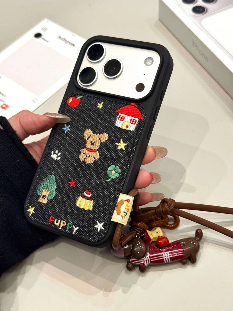 Childhood Paradise Embroidered Phone Case - TRLab Shop