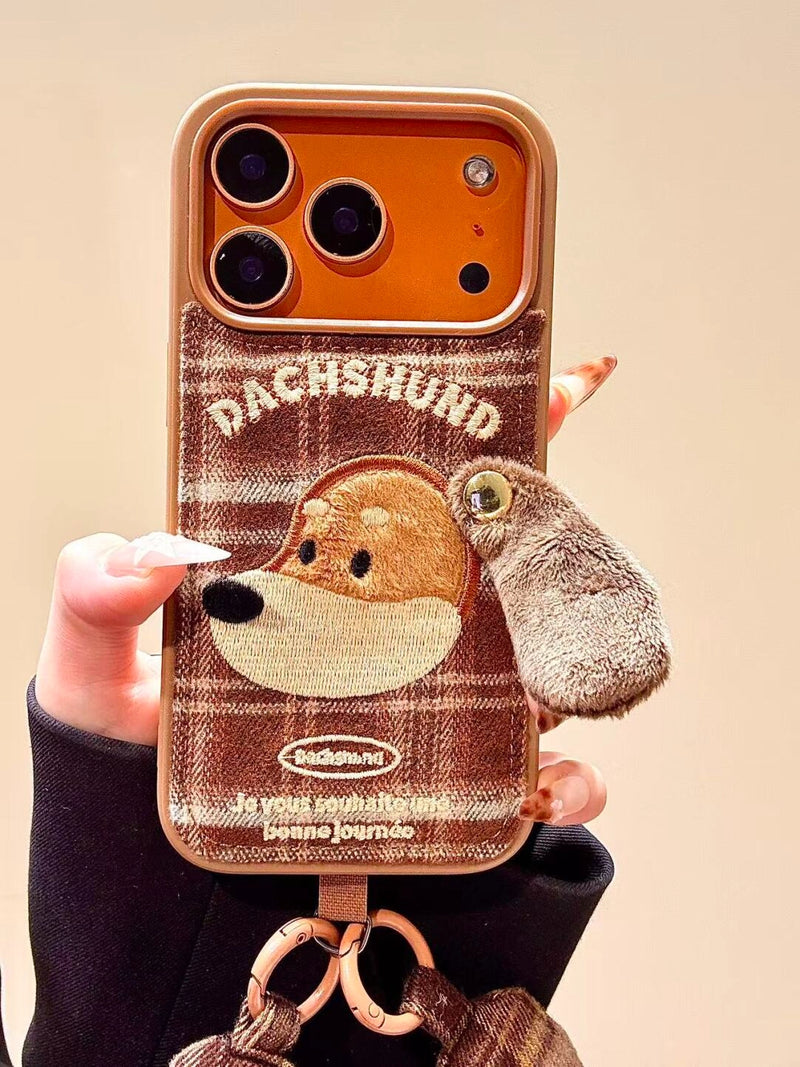 Big Ear Puppy Embroidered Phone Case - TRLab Shop