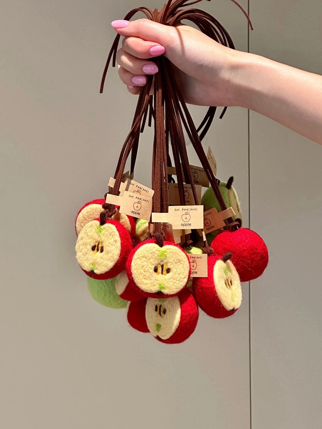 Felted Halfed Apple Charm