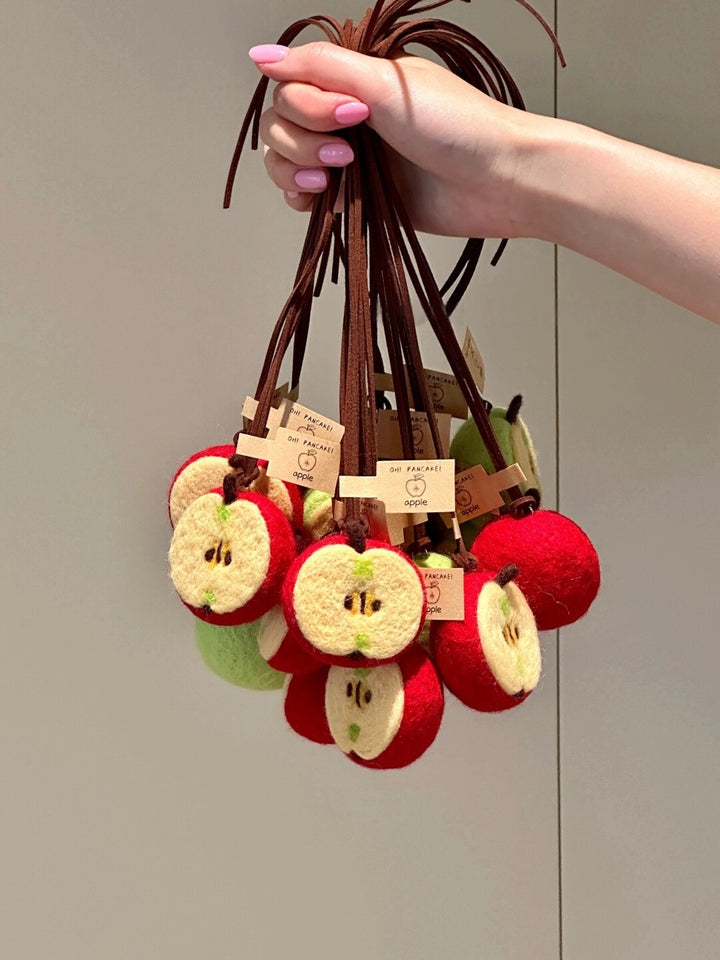 Felted Halfed Apple Charm