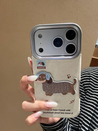 Winter Cowboy Puppy Embroidered Phone Case - TRLab Shop