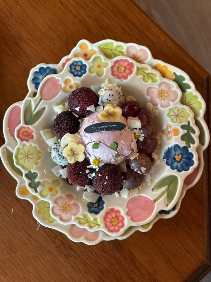 Floral Ceramic Bowl & Soup Plate