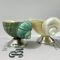 Silver & Green Conch Short-stemmed Wine Glass
