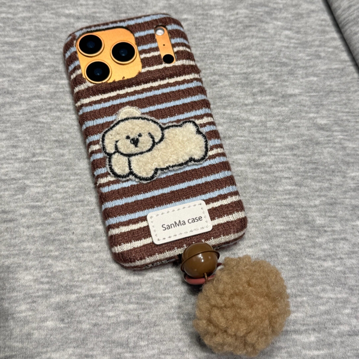 Terry Puppy embroidered phone case by TRLab Shop featuring a cute puppy design on a protective phone cover.