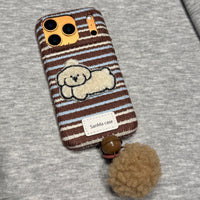Terry Puppy embroidered phone case by TRLab Shop featuring a cute puppy design on a protective phone cover.