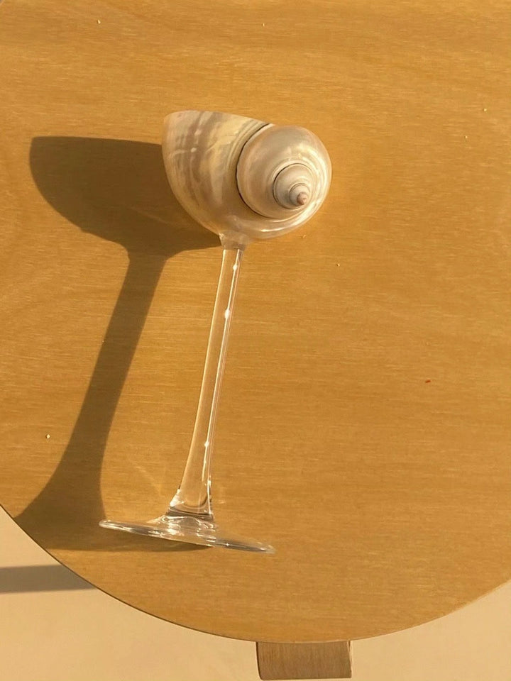 Silver & Green Conch Wine Glass