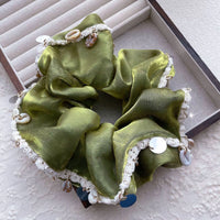Green Sea Breeze Wavy Hem Scrunchie - TRLab Shop