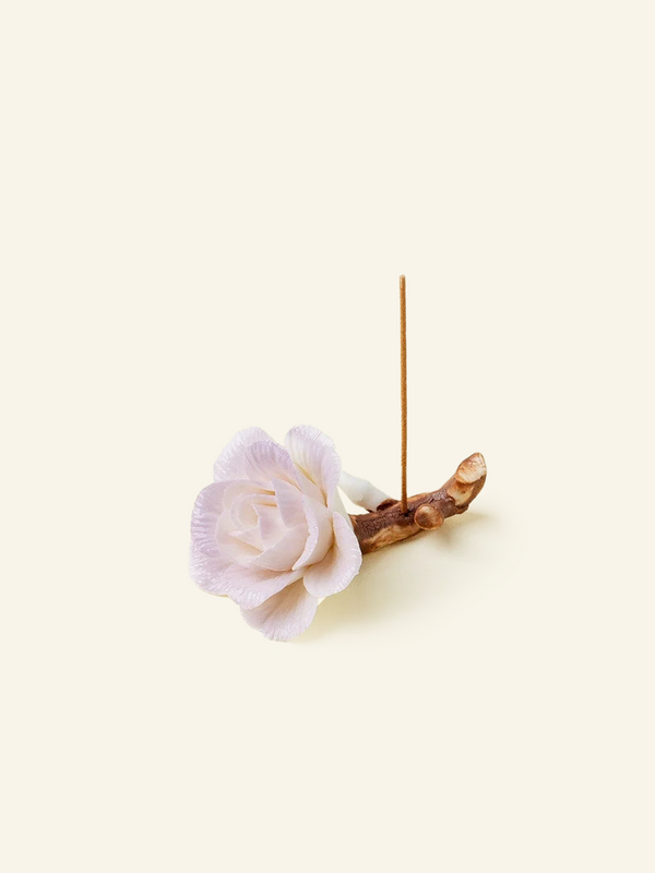 Lilac Camellia Ceramic Incense Holder