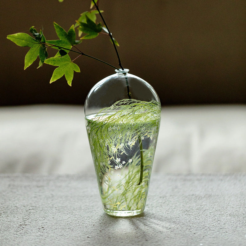 Spring Wildness Glass Vase by TRLab Shop, clear glass with a floral-inspired design, perfect for floral arrangements or decor.