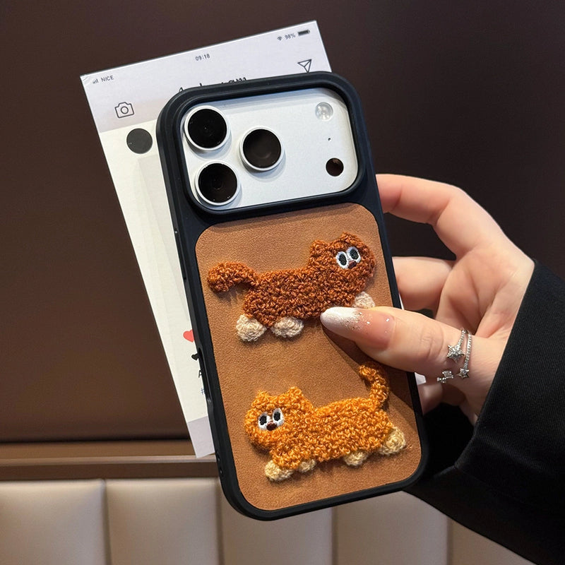 Dachshund & Garfield Embroidered Phone Case - TRLab Shop