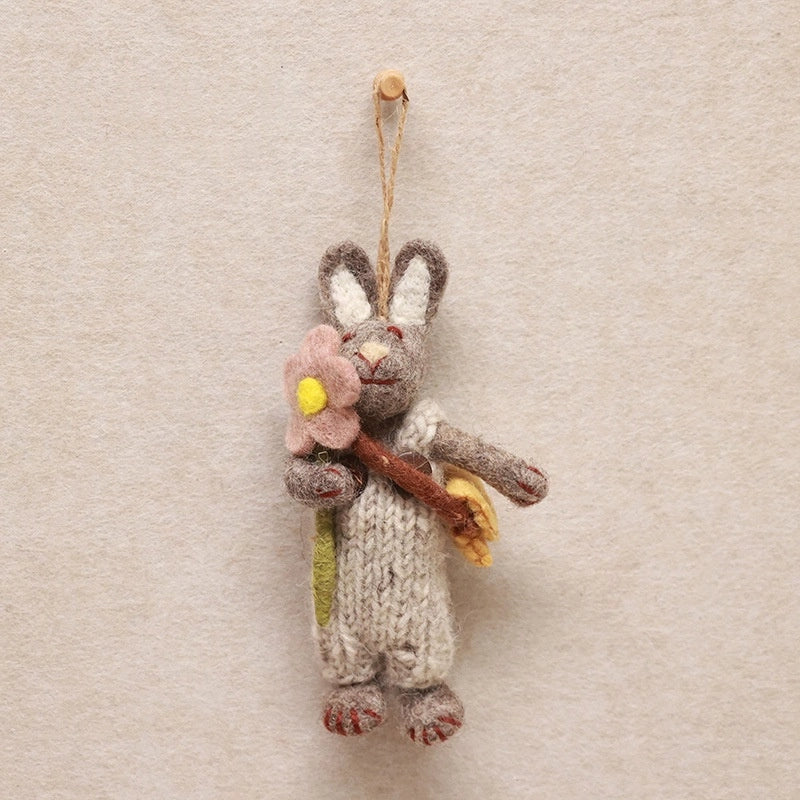 Felted Rabbits Charm