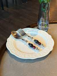 Midnight Sesame & Black Cherry Beads Stainless Steel Spoon & Fork