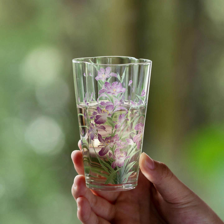 Purple-Pink Iris Glass Tumbler
