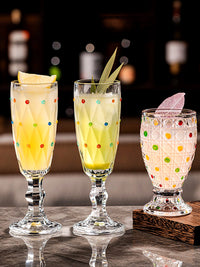 Colorful Polka-Dot Textured Glass