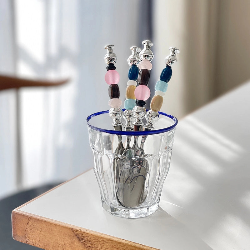 Monet Oil Paintings Beads Stainless Steel Spoon & Fork - TRLab Shop
