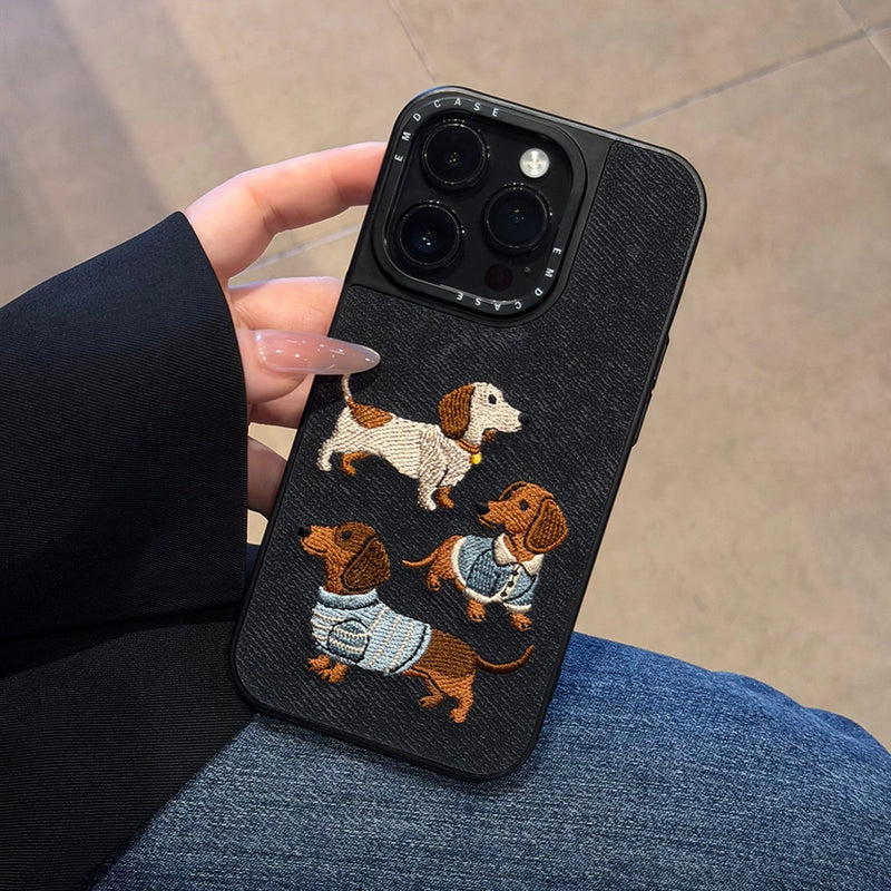 Embroidered Dachshund Phone Case - TRLab Shop