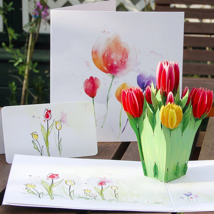 Tulip 3D Pop Up Paper Art Greeting Card