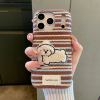 Terry Puppy embroidered phone case by TRLab Shop featuring a cute puppy design on a protective accessory for smartphones.
