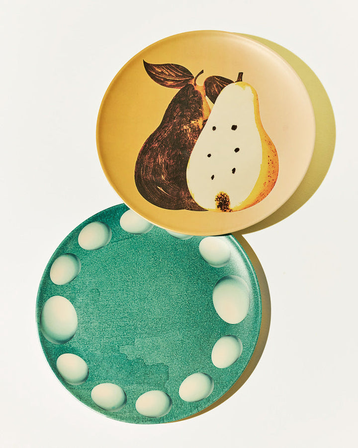 Double Pear & Egg Bamboo Fiber Plate