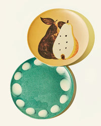 Double Pear & Egg Bamboo Fiber Plate