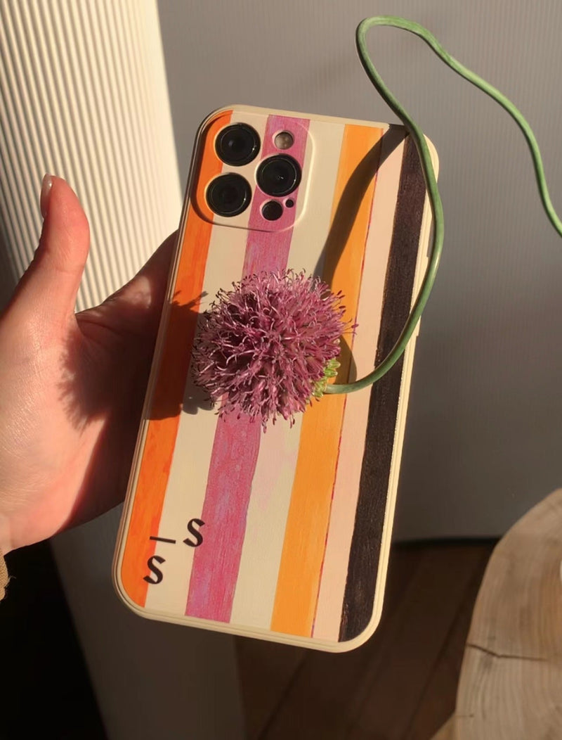 Pink & Orange Stripes Phone Case - TRLab Shop