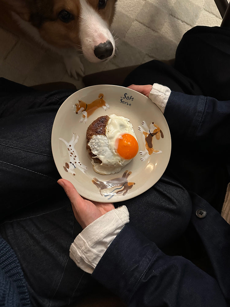 Running Puppies Ceramic Plate - TRLab Shop