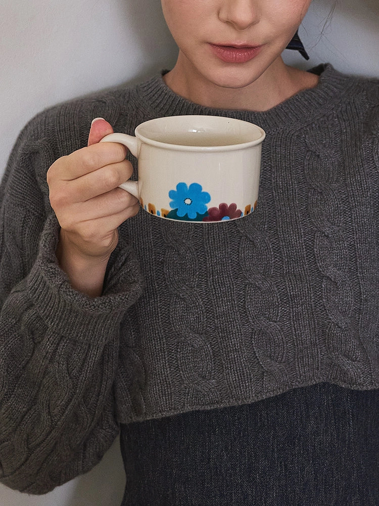 Hand-Painted Floral Mug & Plate Set - TRLab Shop