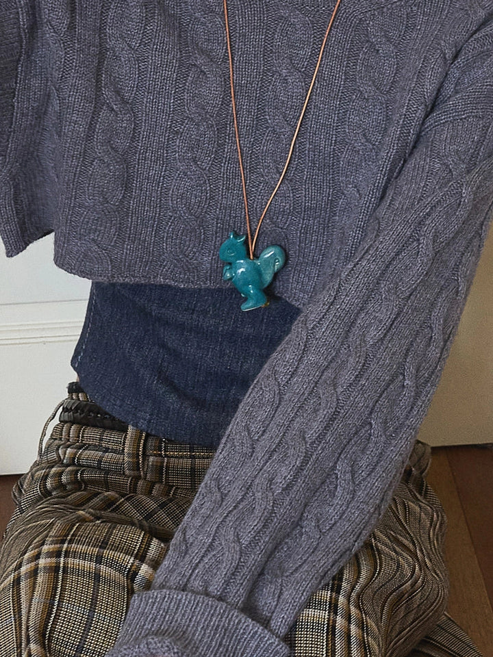 Hand-Painted Animal Ceramic Necklace