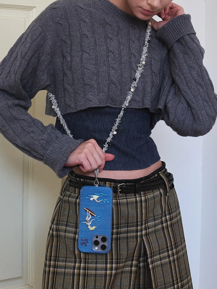 Colorful Pom & Braid Phone Strap - TRLab Shop
