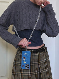 Colorful Pom & Braid Phone Strap