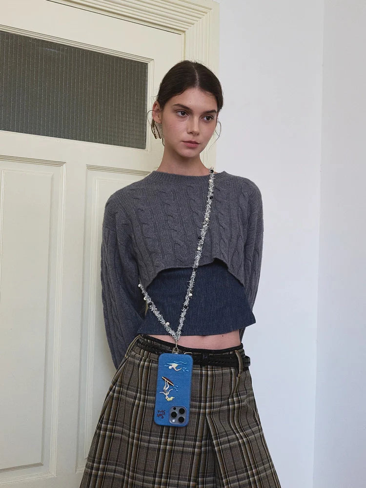 Colorful Pom & Braid Phone Strap