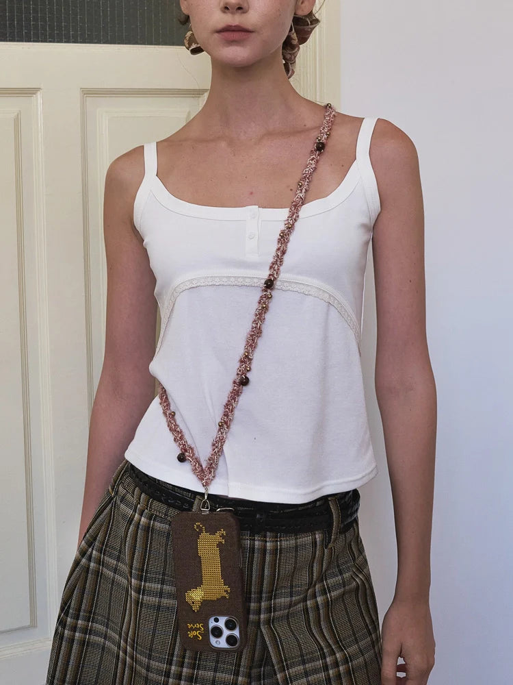 Colorful Pom & Braid Phone Strap