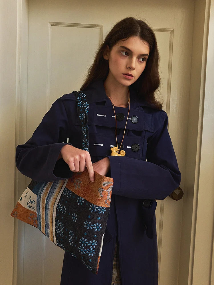 Floral Patchwork Jacquard Canvas Tote Bag - TRLab Shop